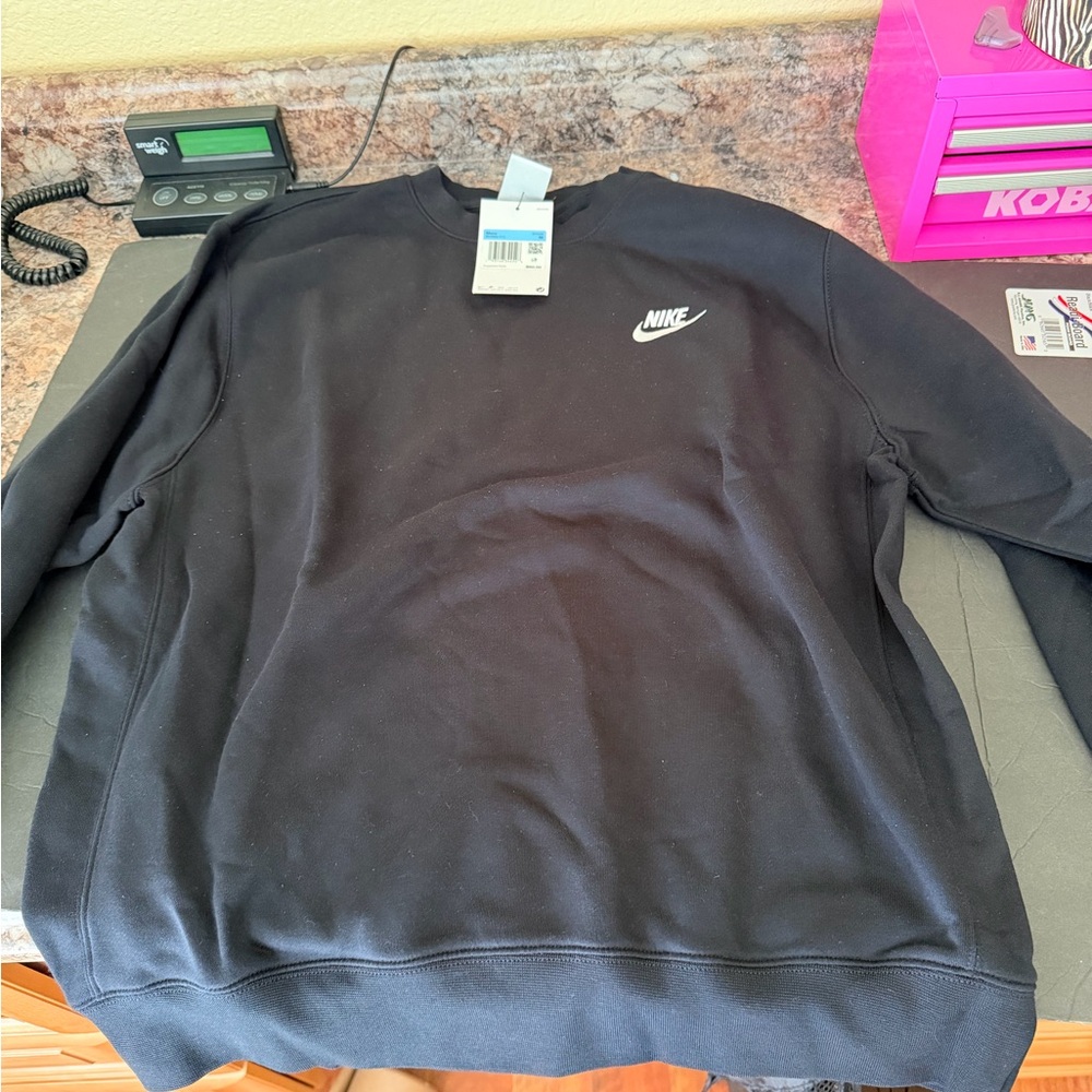 Nike Men's Classic Black Crewneck Sweater